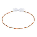 Κλασικά Επάργυρα Στέφανα Γάμου με Λευκό Φιόγκο novaΚΣ901