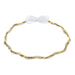 Επαργυρωμένα Στέφανα Γάμου με Χρυσές Πλεκτές Λεπτομέρειες novaΚΣ903