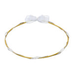 Επάργυρα Στέφανα Γάμου με Χρυσές Λεπτομέρειες και Διακοσμητική Οργάντζα nova ΚΣ912