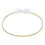 Επάργυρα Στέφανα Γάμου με Χρυσές Λεπτομέρειες και Διακριτική Στρας Διακόσμηση ΚΣ915