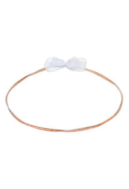 Επάργυρα Στέφανα Γάμου με Σφυρήλατες Ροζ Χρυσές Λεπτομέρειες nova ΚΣ921