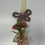 Λαμπάδες Πασχαλινές - Χειροποίητη με Λουλούδια & Στρας - Image 2