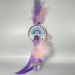 Λαμπάδες Πασχαλινές - Χειροποίητη με Ουράνιο Τόξο & Φτερά