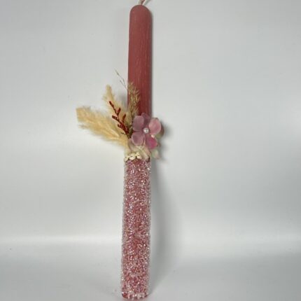 Πασχαλινή Λαμπάδα Ρομαντική για κορίτσι με Ανθισμένη Φύση" ΧΕΙΡΟΠΟΙΗΤΗ