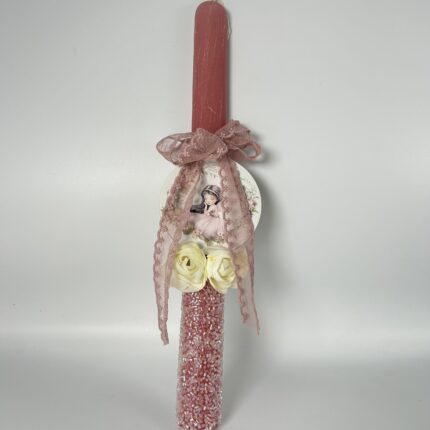 Πασχαλινή λαμπάδα Ρομαντική Φαντασία-ΧΕΙΡΟΠΟΙΗΤΗ