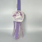 Πασχαλινή Λαμπάδα για κορίτσι Ονειρεμένος Μονόκερος" 🦄💜-ΧΕΙΡΟΠΟΙΗΤΗ