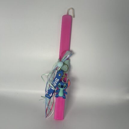 Πασχαλινή Λαμπάδα για κορίτσι με μπρελόκ stich-ΧΕΙΡΟΠΟΙΗΤΗ