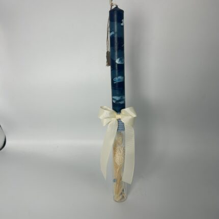 Πασχαλινή Λαμπάδα σε γυάλινο σωλήνα για αγόρι χειροποίητη