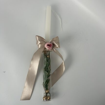 Πασχαλινή Λαμπάδα σε γυάλινο σωλήνα για κορίτσι χειροποίητη