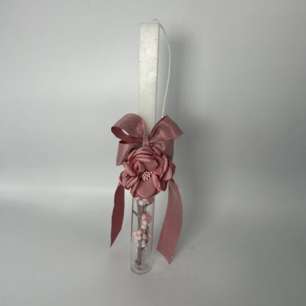 Πασχαλινή Λαμπάδα σε γυάλινο σωλήνα για κορίτσι χειροποίητη