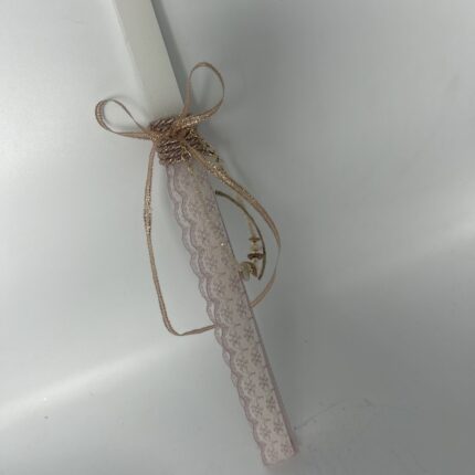 Πασχαλινή Λαμπάδα "Δαντελένιο Όνειρο" για κορίτσι με κόσμημα δώρο χειροποίητη