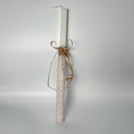 Πασχαλινή Λαμπάδα "Δαντελένιο Όνειρο" για κορίτσι με κόσμημα δώρο χειροποίητη