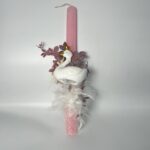 Πασχαλινή λαμπάδα για κορίτσι ΚΥΚΝΟΣ-ΧΕΙΡΟΠΟΙΗΤΗ