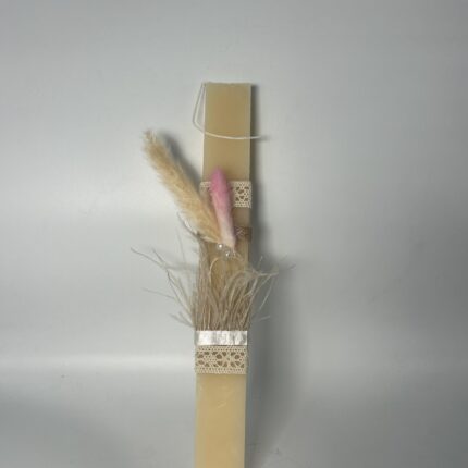 Πασχαλινή λαμπάδα με λουλούδια -ΧΕΙΡΟΠΟΙΗΤΗ