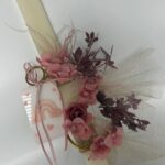 Πασχαλινή λαμπάδα με λουλούδια και ουράνιο τόξο-ΧΕΙΡΟΠΟΙΗΤΗ - Image 2