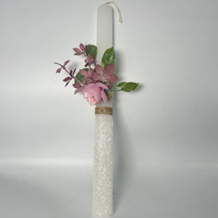 Πασχαλινή λαμπάδα με λουλούδια-ΧΕΙΡΟΠΟΙΗΤΗ