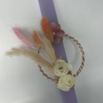 Πασχαλινή λαμπάδα για κορίτσι με λουλούδια-Χειροποίητη - Image 2