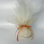 Μπομπονιέρα με Τούλι, Λάμψη και Πορτοκαλί Κορδέλα: Ένα Λαμπερό και Χαρούμενο Δώρο