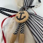 Ναυτική Μπομπονιέρα Βάπτισης για Αγόρι με Ριγέ Σχέδιο και Άγκυρα - Image 2