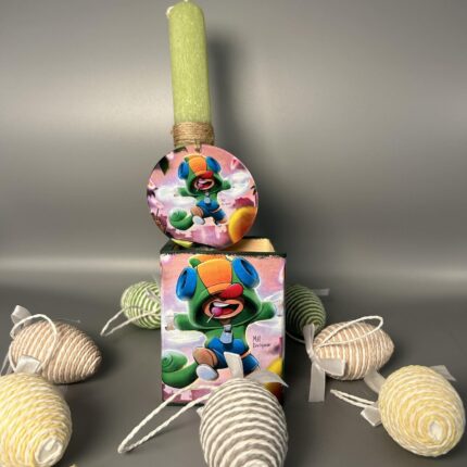 Πασχαλινή Λαμπάδα & Μολυβοθήκη "Leon Brawl Stars"