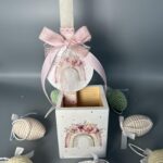 Πασχαλινή Λαμπάδα "Ρομαντικό Ουράνιο Τόξο" με Μολυβοθήκη – Ένα Κομψό Δώρο για το Πάσχα! - Image 2