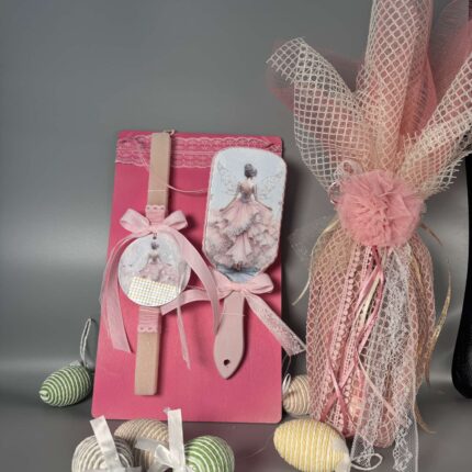 Πασχαλινή Λαμπάδα & Σετ Χτένα Μαλλιών "Νεράιδα"