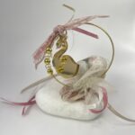 Χρυσός Κύκνος σε Στεφάνι – Μπομπονιέρα Βάπτισης για Κορίτσι