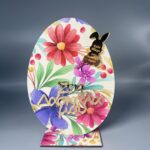 Πασχαλινή Ευγνωμοσύνη για τη Δασκάλα: Ξύλινο Αυγό με Λουλούδια και Χρυσές Ευχές