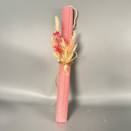 Ρομαντική Χειροποίητη Λαμπάδα με Άρωμα και Φυσικό Στολισμό