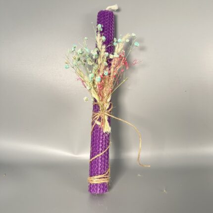 Μοναδική Χειροποίητη Λαμπάδα από Κερί Μελιού με Φυσικό Στολισμό