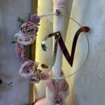 Ρομαντικό Βαπτιστικό Πακέτο σε Αποχρώσεις Ροζ Πούδρας με μονόγραμμα και λουλούδια ΧΕΙΡΟΠΟΙΗΤΟ - Image 9