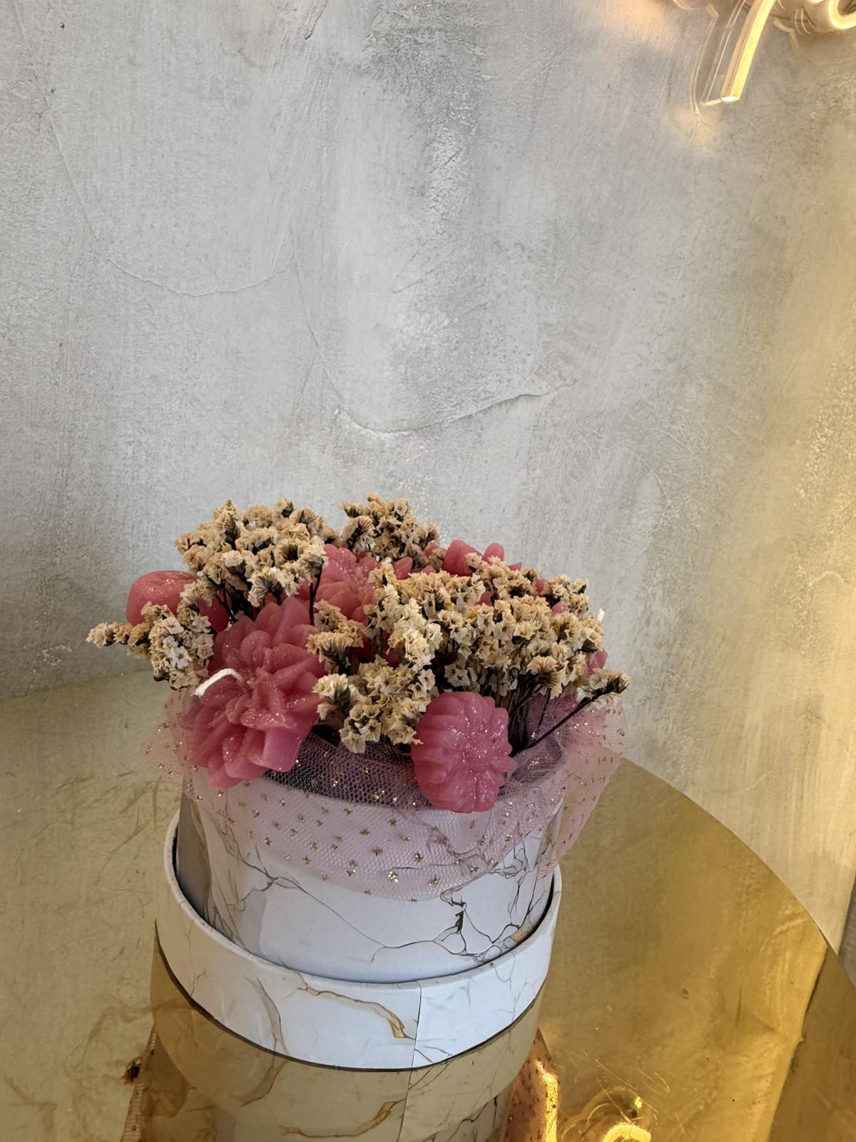 Αρωματικές ανθοδέσμες (130) Pink Blossom – Αρωματική Ανθοδέσμη Κεριών σε Ροζ Αποχρώσεις - Image 1