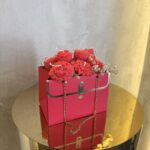 Χειροποίητο Κερί Σόγιας "Red Blooms" σε Τσάντα Δώρου