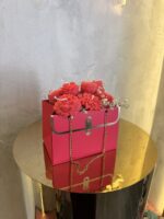 Χειροποίητο Κερί Σόγιας "Red Blooms" σε Τσάντα Δώρου